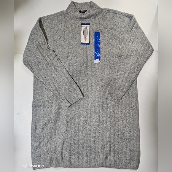 NWT Hilary Radley Ladies' Sweater Dress/Light Heather Gray Size L - Picture 1 of 11